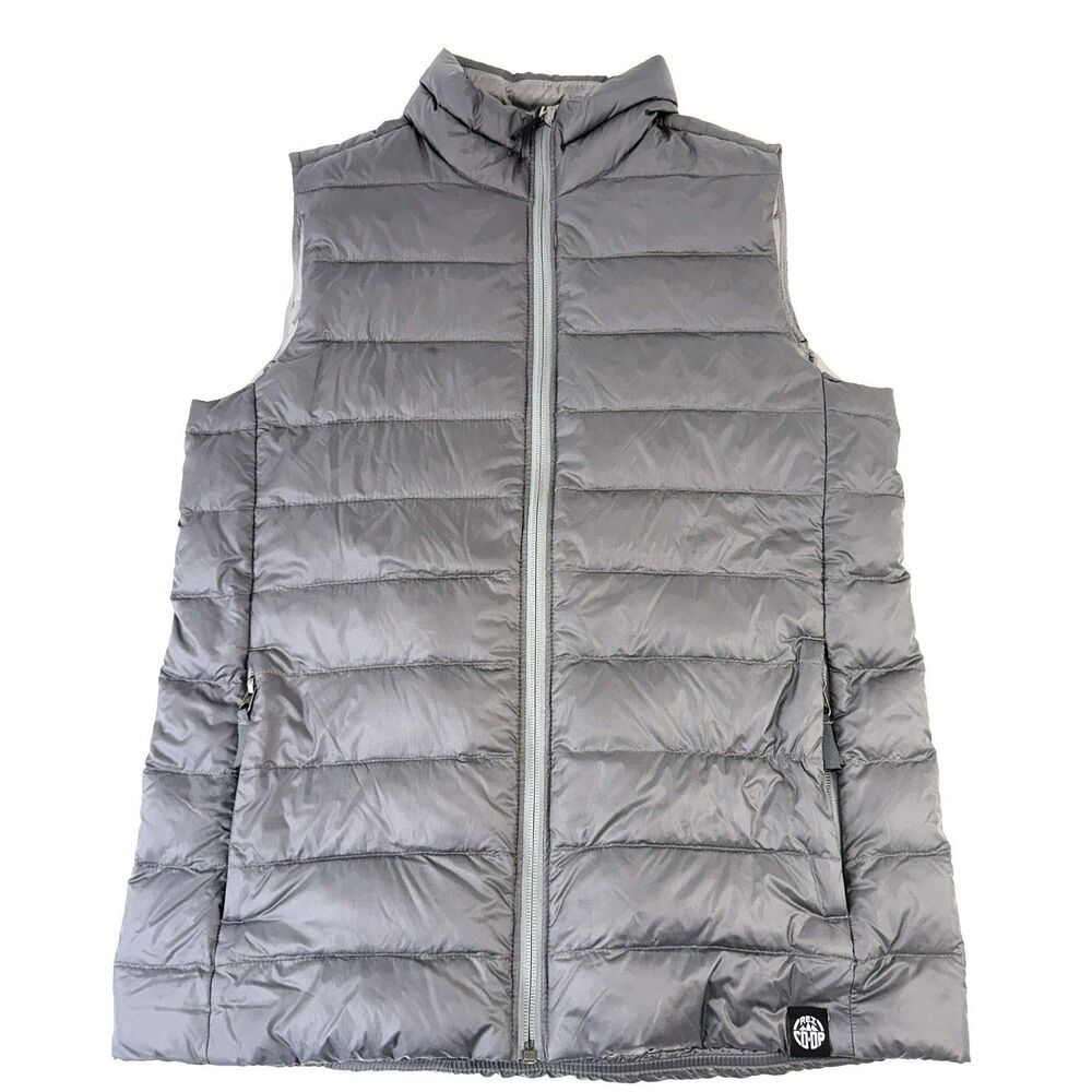 REI Co-Op Vest Youth XL Gray Down Packable Puffer Full Zip Quilted Ultralight